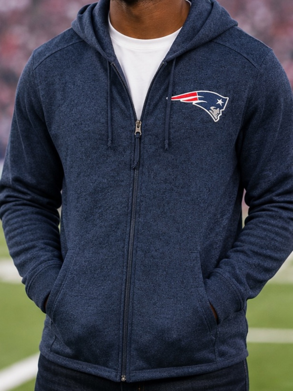 🆕 New England Patriots Darius Rucker Men’s Medium Full Zip Hoodie NWT